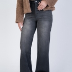 شلوار جین بگ قد 110 مشکی کم کش کد 21869