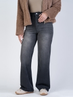 شلوار جین بگ قد 110 مشکی کم کش کد 21869