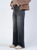 شلوار جین بگ قد 110 مشکی کم کش کد 21869 - Image 3