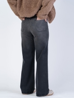 شلوار جین بگ قد 110 مشکی کم کش کد 21869 - Image 2
