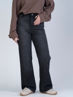 شلوار جین بگ قد 110 مشکی کم کش کد 21870