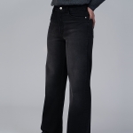 شلوار جین بگ قد 110 مشکی کم کش کد 21873