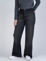 شلوار جین بگ قد 110 مشکی کم کش کد 21875