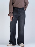 شلوار جین بگ قد 110 مشکی کم کش کد 21876