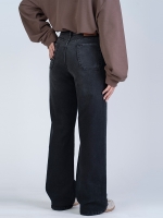 شلوار جین بگ قد 110 مشکی کم کش کد 21876 - Image 2