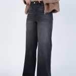 شلوار جین بگ قد 110 مشکی کم کش کد 21896