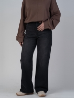 شلوار جین بگ قد 110 مشکی کم کش کد 21898