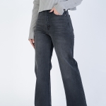 شلوار جین بگ قد 110 مشکی کم کش کد 21899