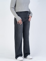 شلوار جین بگ قد 110 مشکی کم کش کد 21899 - Image 4