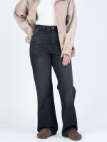 شلوار جین بگ قد 110 مشکی کم کش کد 21900