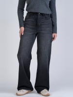 شلوار جین بگ قد 110 مشکی کم کش کد 21901