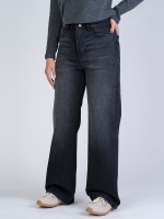 شلوار جین بگ قد 110 مشکی کم کش کد 21901 - Image 3
