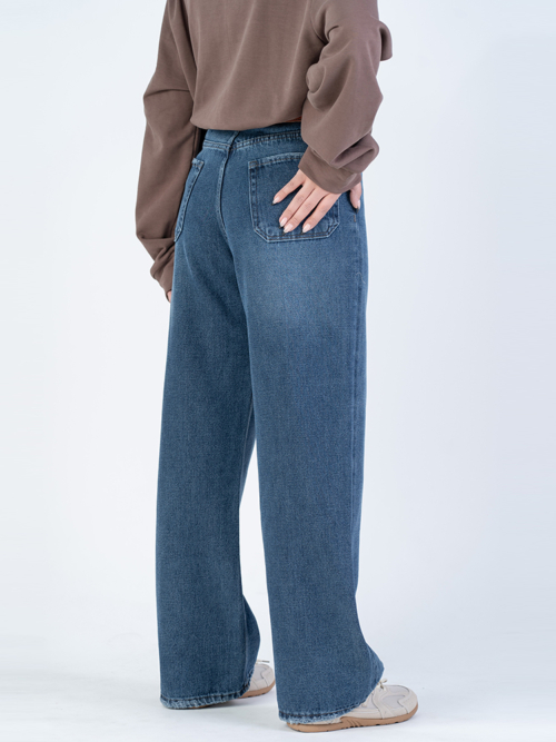 شلوار بگ زنانه جین قد 110 کد 22010 - Image 2