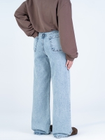 شلوار جین بگ قد 110 کم کش کد 22131 - Image 2