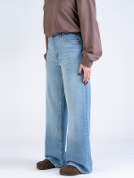 شلوار جین بگ قد 110 کم کش کد 22139