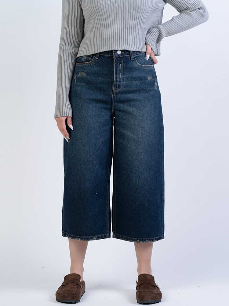 22202 (1) شلوار جین کراپ واید لگ قد 85 کد 22202 - Image 1