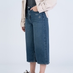 شلوار جین کراپ واید لگ قد 85 کد 22206