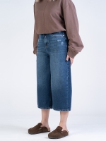 شلوار جین کراپ واید لگ قد 85 کد 22207