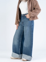 شلوار جین واید لگ قد 110 کد 22240