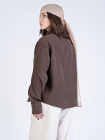 شومیز پارچه ای اوشن قهوه ای کد 22420 - Image 2