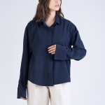 شومیز پارچه ای اوشن سرمه ای کد 22425