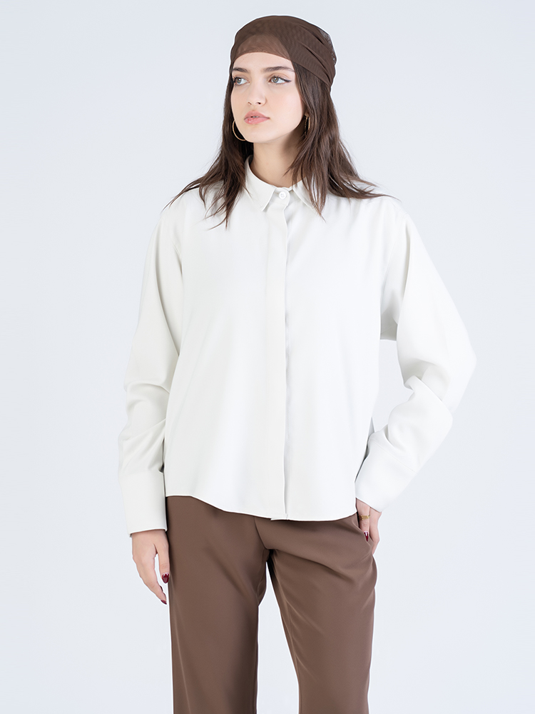 22428 (1) شومیز پارچه ای اوشن سفید کد 22428 - Image 1