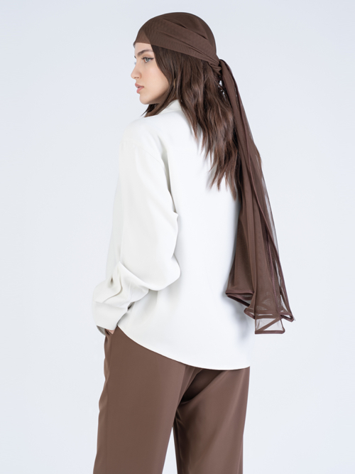 شومیز زنانه پارچه ای اوشن سفید کد 22428 - Image 2