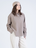 شومیز پارچه ای اوشن نسکافه ای کد 22433 - Image 6