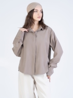 شومیز پارچه ای اوشن نسکافه ای کد 22433 - Image 3