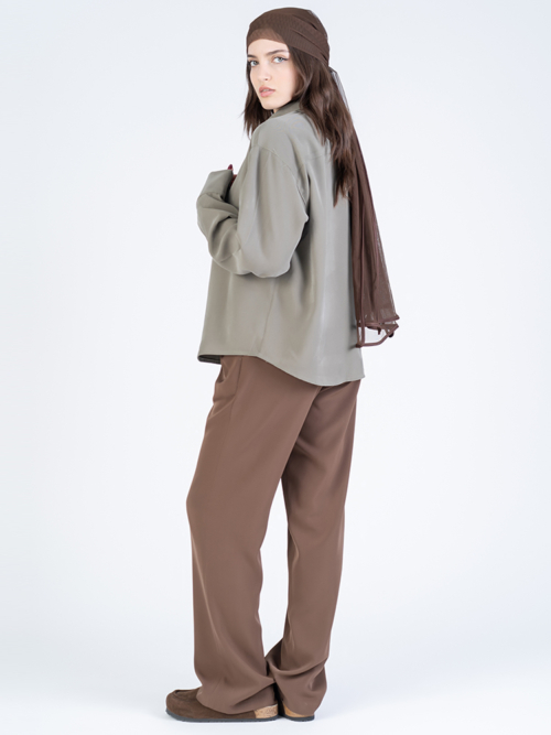 شومیز زنانه پارچه ای اوشن سبز کد 22435 - Image 3