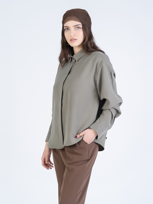 شومیز زنانه پارچه ای اوشن سبز کد 22435 - Image 5