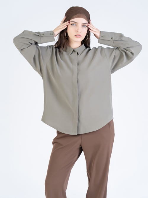 شومیز زنانه پارچه ای اوشن سبز کد 22435 - Image 6