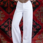 شلوار کتان بگ قد 110 سفید کد 22530