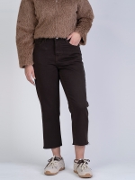 شلوار کتان استریت قد 90 دمپا کات قهوه ای کد 22619