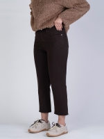 شلوار کتان استریت قد 90 دمپا کات قهوه ای کد 22619 - Image 3