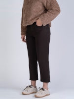 شلوار کتان استریت قد 90 دمپا کات قهوه ای کد 22619 - Image 4