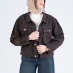 مید کت کتان قهوه ای کد 93081