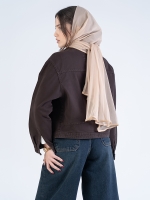 مید کت کتان قهوه ای کد 93081 - Image 2