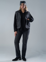 شلوار جین استریت قد 110 مشکی کم کش کد 17175 - Image 3