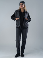 شلوار جین استریت قد 110 مشکی کم کش کد 17175