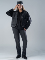 شلوار جین استریت قد 110 مشکی کم کش کد 17175 - Image 4