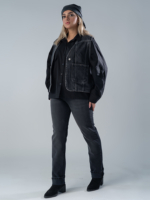 شلوار جین استریت قد 110 مشکی کم کش کد 17175 - Image 6