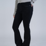 شلوار کتان بوت کات قد 110 مشکی کش کد 18835