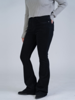 شلوار کتان بوت کات قد 110 مشکی کش کد 18835