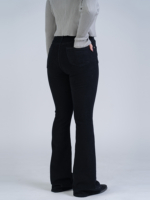 شلوار کتان بوت کات قد 110 مشکی کش کد 18835 - Image 2