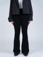 شلوار کتان بوت کات قد 110 مشکی کش کد 18837 - Image 2