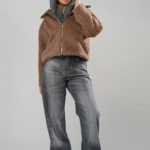 شلوار جین بگ قد 115 دمپا کات مشکی کد 19594