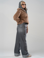 شلوار جین بگ قد 115 دمپا کات مشکی کد 19594 - Image 2