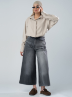 شلوار جین فول بگ قد 90 مشکی کد 19668 - Image 4