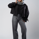 شلوار جین رگولار پلاس قد 110 مشکی کد 19780